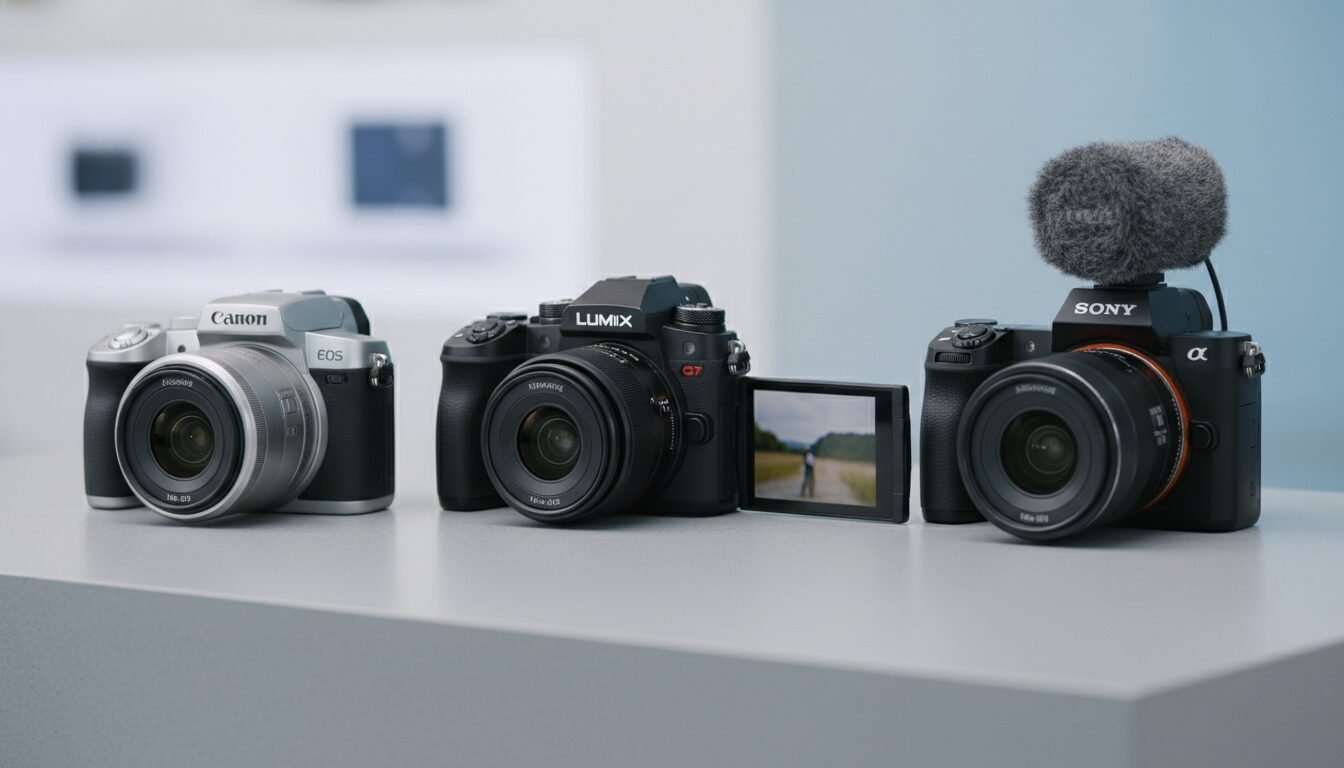 Mid‑Range Video Cameras (

<h2>Mid‑Range Video Cameras ($1,000–$2,000)</h2>
<p>,000–$2,000) – best video recording camera | Emin Media” class=”wp-image-9648″ loading=”lazy” width=”1792″ height=”1024″ /><figcaption>Mid‑Range Video Cameras (</p>
<h2>Mid‑Range Video Cameras ($1,000–$2,000)</h2>
<p>,000–$2,000) – best video recording camera | Emin Media</figcaption></figure>
<p>Moving up the ladder unlocks full‑frame sensors, IBIS, and over‑sampled 4K – all of which directly improve low‑light performance and handheld stability. This price range often delivers the best video recording camera value for serious creators.</p>
<h3>Sony α7 IV – The Hybrid Workhorse</h3>
<p>The Sony α7 IV ($2,000 body‑only at Best Buy during promotions) has been the go‑to for hybrid creators since its launch. It shoots 4K 60fps in Super‑35 crop and 4K 30fps full‑frame, both in 10‑bit 4:2:2. Its 33‑megapixel stills sensor ensures detailed frame grabs, and the 5‑axis IBIS steadies handheld footage noticeably. The autofocus system uses AI‑based subject recognition that tracks people, animals, and birds with ease.</p>
<h3>Canon EOS R6 Mark II – Best All‑Rounder for Canon Shooters</h3>
<p>Canon’s R6 Mark II ($1,999) records over‑sampled 4K 60fps from a 6K crop, resulting in exceptionally sharp video. The full‑frame 24‑megapixel sensor delivers top‑tier low‑light performance and 10‑bit C‑Log 3 for grading. Dual Pixel AF II is practically flawless, and the fully articulating screen makes self‑shooting easy. One downside: 30‑minute recording limit in some modes until you install a firmware update.</p>
<h2>Semi‑Professional Video Cameras ($2,000–$3,000)</h2>
<figure class=