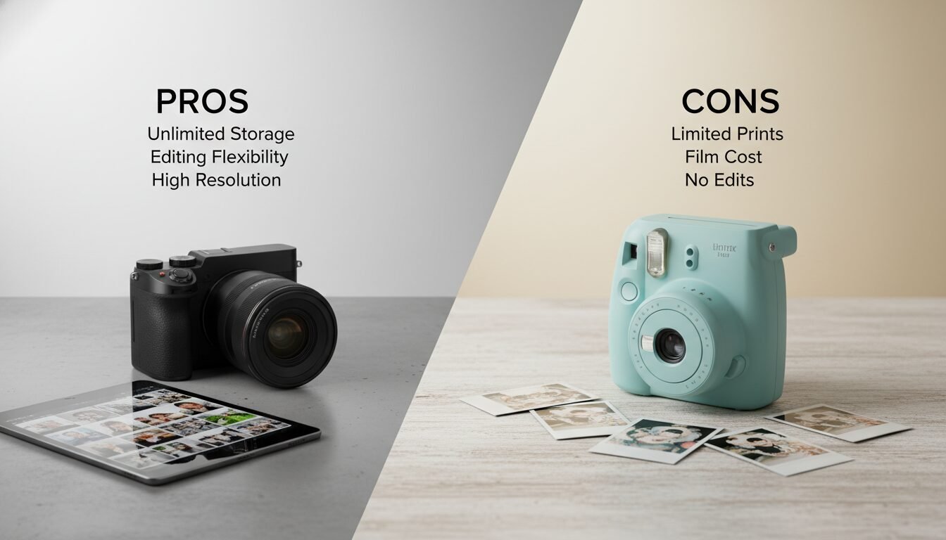 Pros and Cons - digital and instant print camera | Emin Media