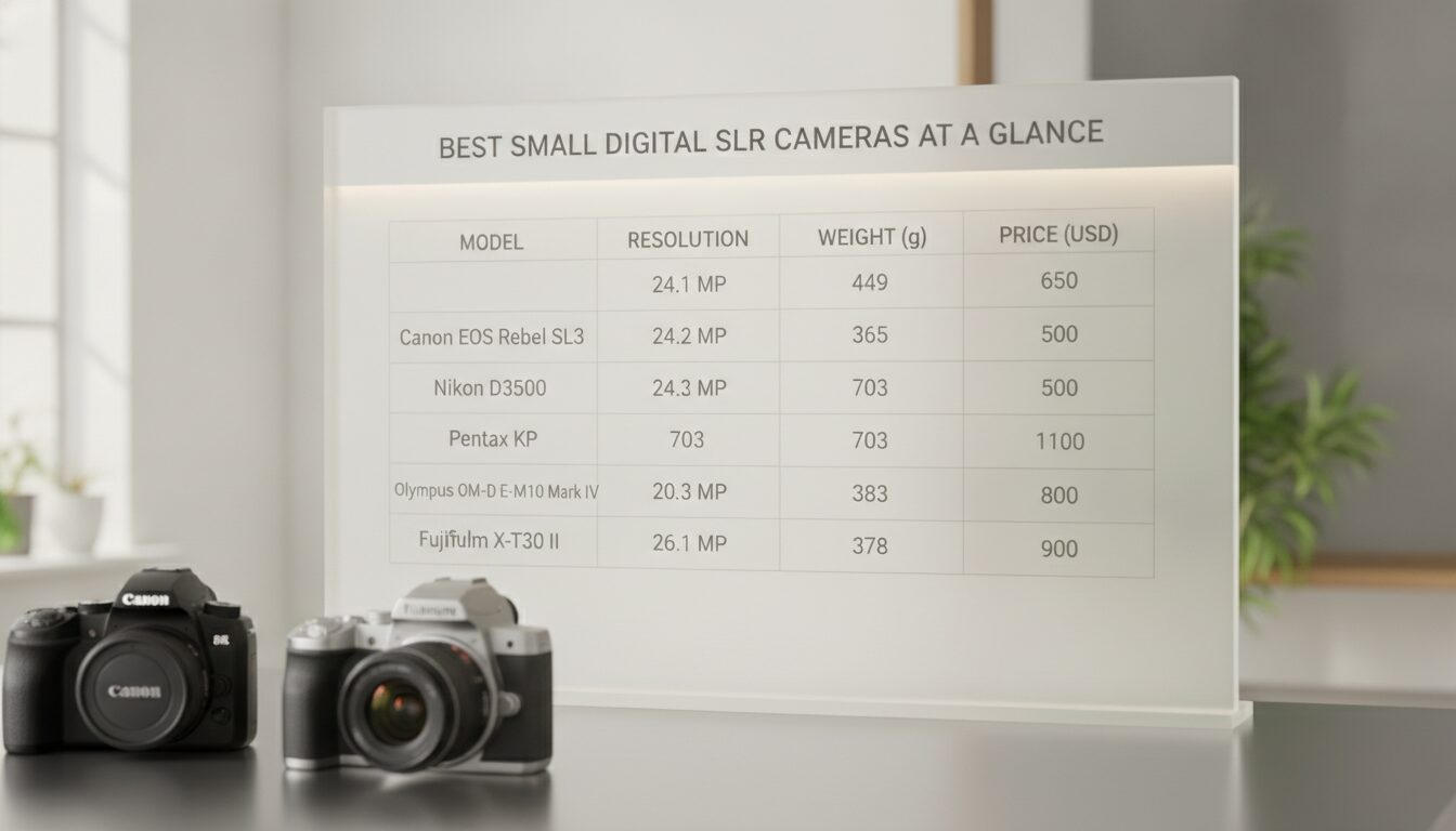 Comparison Table: Best Small Digital SLR Cameras at a Glance - best small digital slr camera | Emin Media